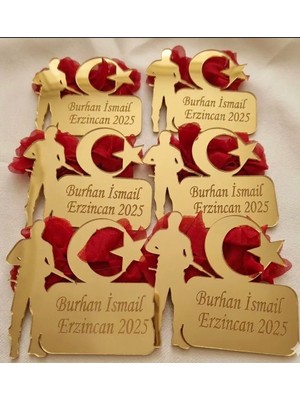 Güven Asker Ay Yıldız Pleksi Kırmızı Bayrak Asker Uğurlama Geçirme Hediyelik Magnetleri