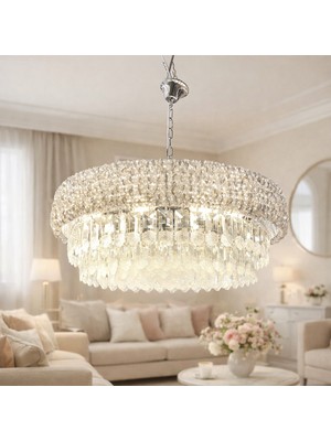 Lotus Kristal Taşlı Avize