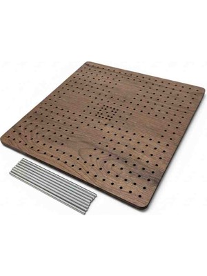Woodmomente Metal Çubuklu Motif Tahtası 29X29 cm 8mm Hfr Dayanıklı Dekoratif Panel Seti