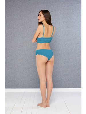 Doreanse Zümrüt Kadın Dantelli Dolgusuz Bralet Sütyen Külot Takım 12432
