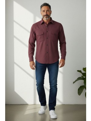 Eren Style Linen Keten Klasik %100 Cotton Uzun Kollu Terletmeyen Gömlek