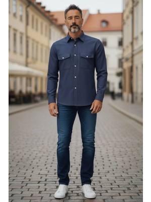 Eren Style Linen Keten Klasik %100 Cotton Uzun Kollu Terletmeyen Gömlek