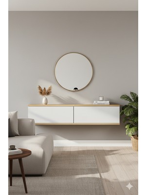 Feyza Design Yüksekliği 26CM Genişliği 120CM Çok Renkli Antre Rafi ve Tv Sehpası