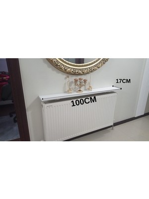 Feyza Design Modern Beyaz Kalorifer Peteği Üstü Rafı 100X17 cm