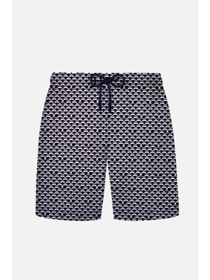 Ayyıldız 1845-SS Erkek Lacivert Yelken Desenli Deniz Şortu