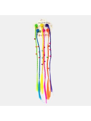 Venüs Shopping Renkli Boncuklu Örgü Saç Mandal Toka Saç Postişi Yapay Saç