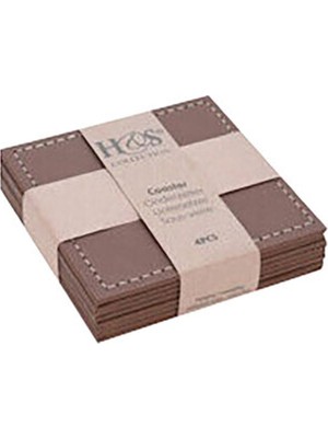 1 Adet Koopman Deri Bardak Altlığı 4 'lü 10 cm