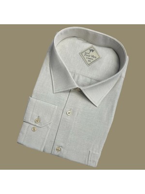 Eren Style Linen Keten Klasik %100 Cotton Uzun Kollu Terletmeyen Gömlek