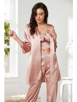 Pierre Cardin Brandy Saten 3'lü Pijama Takım 2075