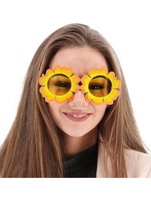 Venüs Shopping Papatya Şekilli Turuncu Sarı Renkli Hawaii Konsept Parti Gözlüğü 15X7 cm