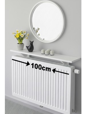 Feyza Design Beyaz Renk Petek Üstü Raf 99 cm - Modern Antre Dekoru