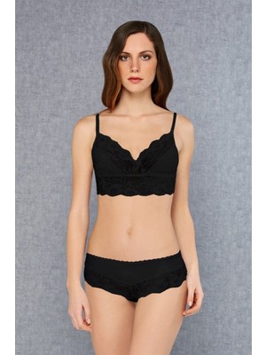 Doreanse Kadın Dantelli Dolgusuz Bralet Sütyen Külot Takım 12432