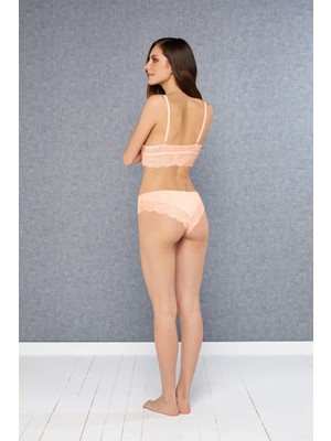 Doreanse Somon Kadın Dantelli Dolgusuz Bralet Sütyen Külot Takım 12432