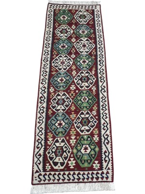 Zehra Abla Halı El Dokuma Otantik Doğu Anadolu Van Mini Yolluk Yün Kilim 7159