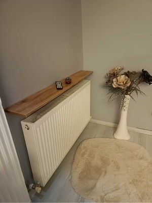 Feyza Design 85 cm Yüksek Kahverengi Petek Üstü Raf Dresuar