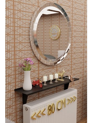 Feyza Design Montajsız Petek Üstü Metal Raf - 80 cm Siyah