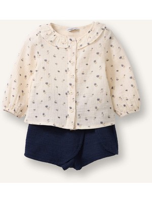 DeFacto Çiçekli Müslin 2'li Takım Kız Bebek G8738A526SM