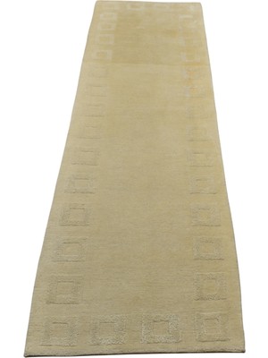 Zehra Abla Halı Yeni El Dokuma Ipekli Oygulu Himalayalar Nepal Sade Yolluk Yün Halı 7157