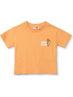 Hellobaby Erkek Bebek Tişört Palmiye Baskılı Bisiklet Yaka Short Sleeve