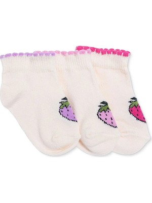 Hellobaby Kız Bebek 3lü Bilek Çorap Çilek Baskılı