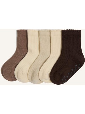 DeFacto 5'li Pamuklu Uzun Çorap Kız Bebek H6685A5NS