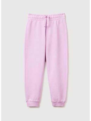 Benetton Lastikli Paça Pembe Kız Çocuk Eşofman Altı 3J68CF02H