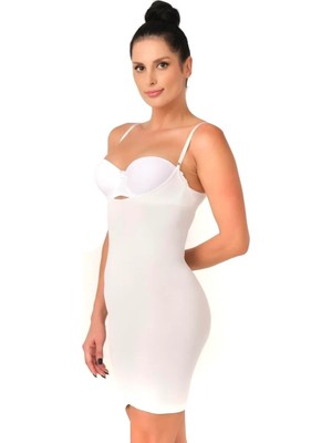 Liyuza Beyaz Mı Emay 5060 Göğsü Açık Elbise Korse