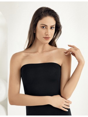 Şahinler Kadın Strablez Atlet Siyah %92 Pamuk %8 Elastane Rahat Kesim Yerli Üretim