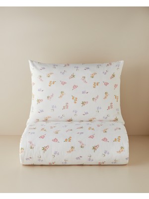 English Home Wisteria Kolay Ütülenir Tek Kişilik Nevresim Seti 160X220 cm Lila-Turuncu