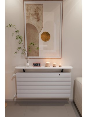 Feyza Design Dekoratif Uçan Raf - 120 cm Kalorifer Peteği Rafı