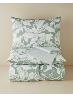 English Home Gentle Swirl Kolay Ütülenir Çift Kişilik Nevresim Takımı 200X220 cm Yeşil