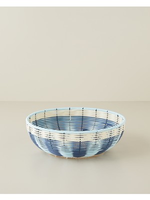 English Home Coastlinear Plastik Sunumluk 30 cm Mavi - Krem