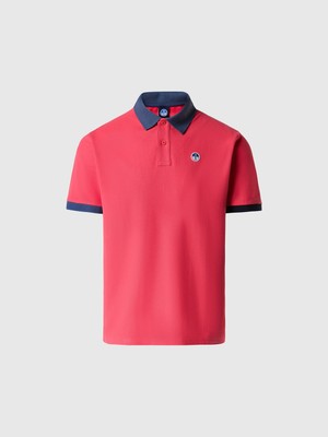 Regular Fit Kontrast Şerit Detaylı Nakışlı Pamuk Polo Yaka Tişört