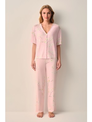 Suwen Laurel Gömlek Yaka Pijama Takımı