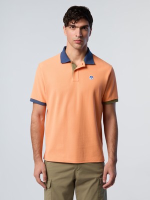 Regular Fit Kontrast Şerit Detaylı Nakışlı Pamuk Polo Yaka Tişört