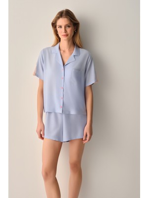 Suwen Powder Gömlek Yaka Şort Pijama Takımı