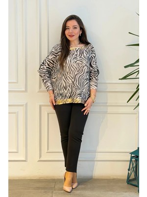 Boru Paça Yandan Cepli Çelik Örme Tayt Pantolon