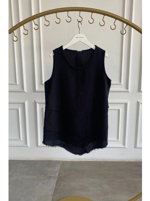 Kalın Askılı Üçgen Müslin Kumaş Bluz