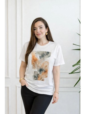 Önü Batik Desen T-Shirt