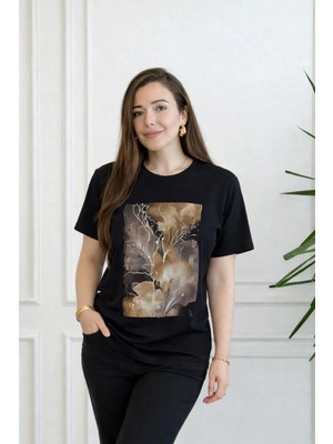 Önü Batik Desen T-Shirt