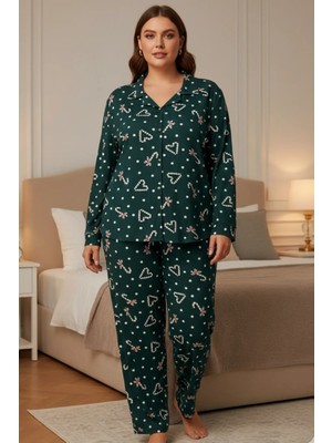 Büyük Beden Desenli Pijama Takımı