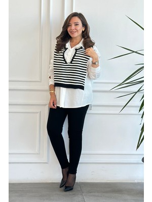 Triko Detaylı Gömlek