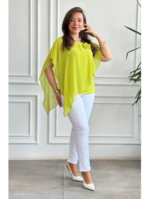 Asimetrik Kesim Şifon Bluz