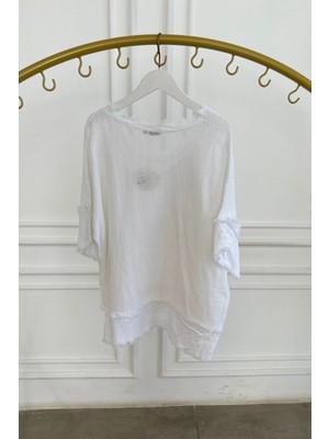 Saçaklı Fileli Bluz