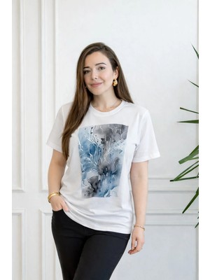 Önü Batik Desen T-Shirt