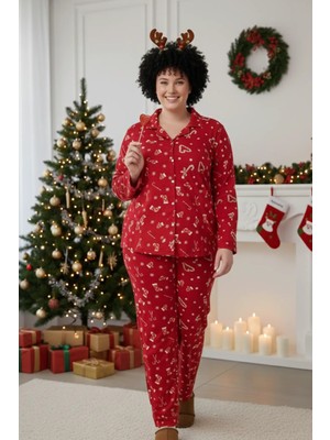 Büyük Beden Desenli Pijama Takımı