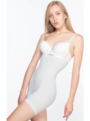 Marsilyan- Ekru Mı Emay 7026  Yüksek Bel Paçalı Korse