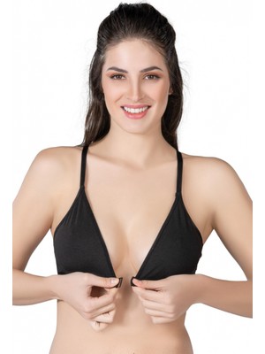 Marsilyan- Siyah Mı Emay 1416 Modal Cotton Önden Açmalı Sporcu Sütyen