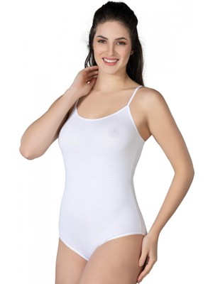 Marsilyan- Beyaz Mı Emay 1415 Modal Cotton Çıtçıtlı Ince Askılı Body