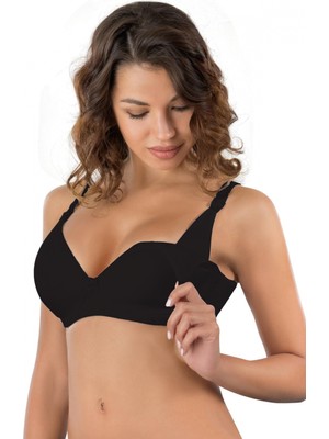 Marsilyan- Siyah Mı Emay 166 C Balenli Pedli Emzirme Sütyen